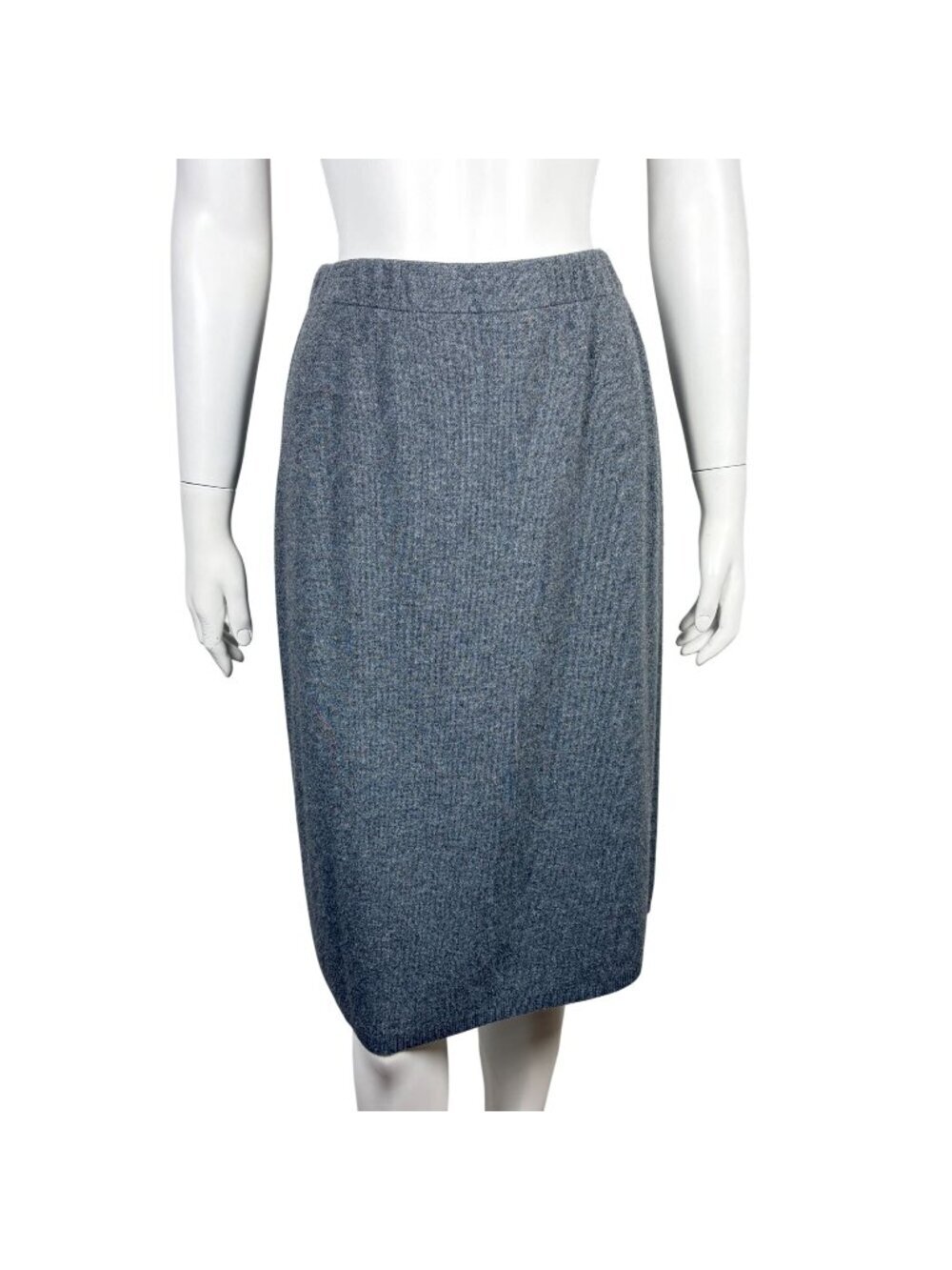 Vintage Sag Harbor Knitwear Gray Pencil Skirt Womens M Elastic Waist Pull On